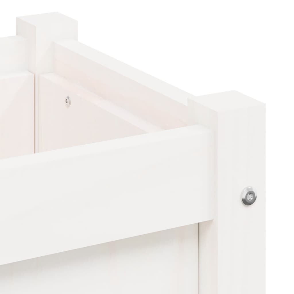 Vrtne sadilice s nogama bijela 70x31x70 cm od masivne borovine