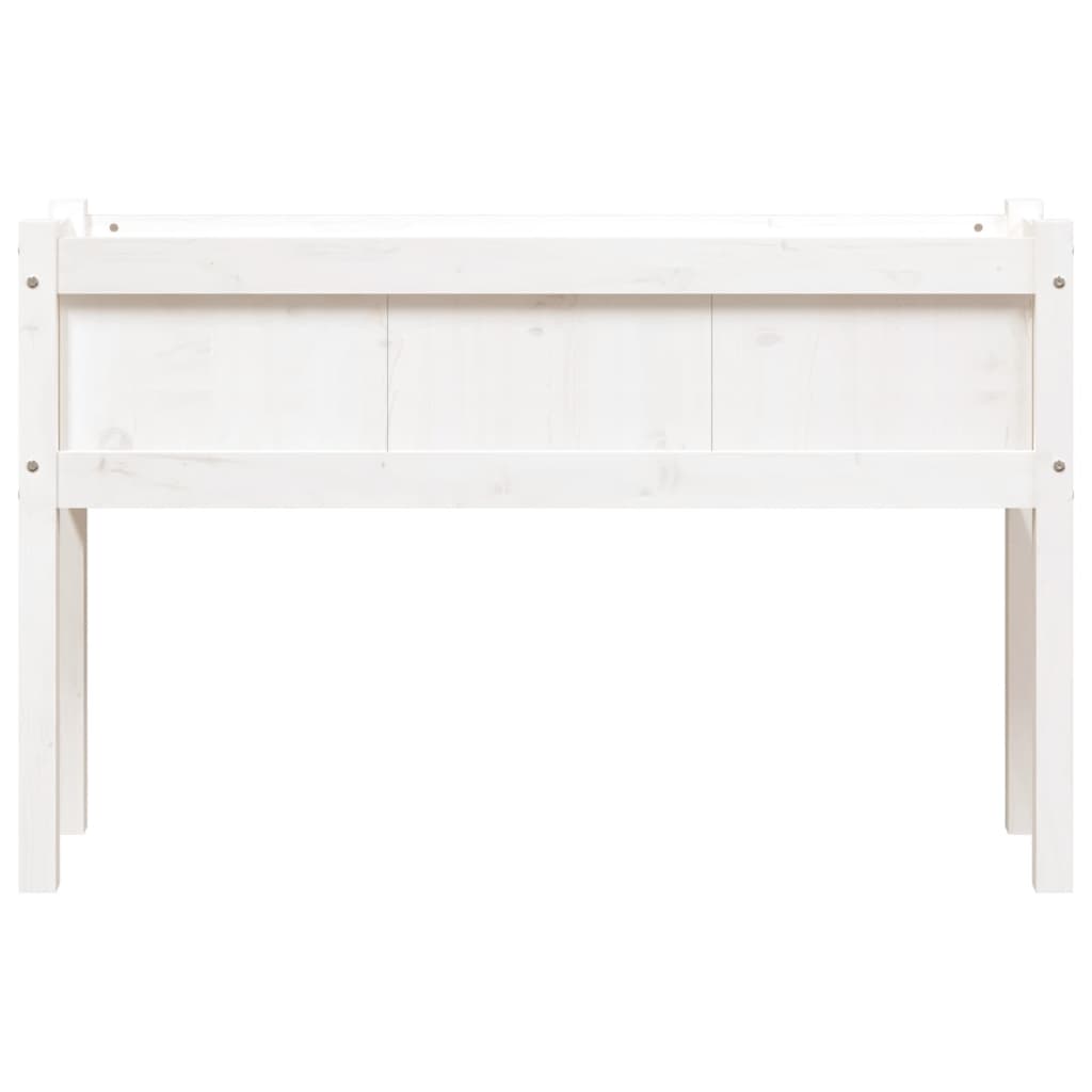 Vrtna sadilica s nogama bijela 110x31x70 cm od masivne borovine