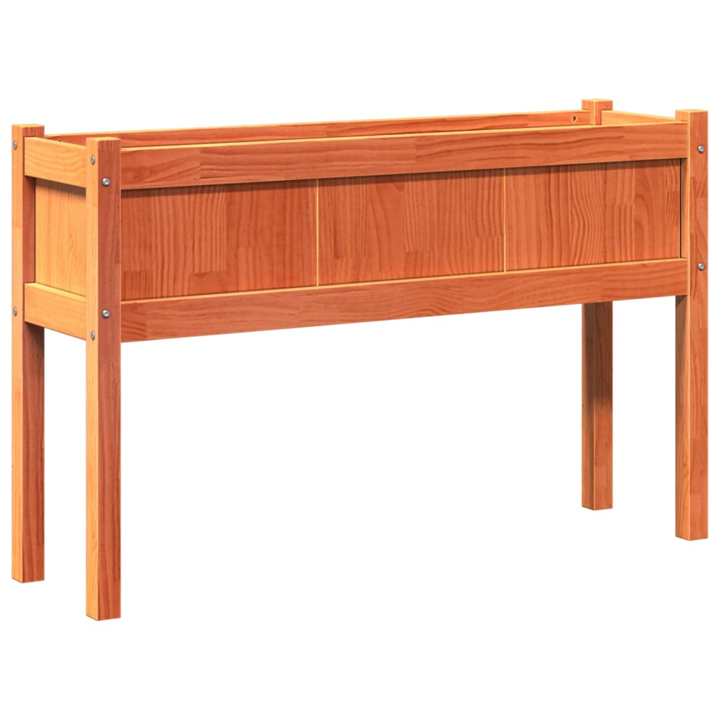 Vrtna sadilica s nogama voštano smeđa 110x31x70 cm od borovine