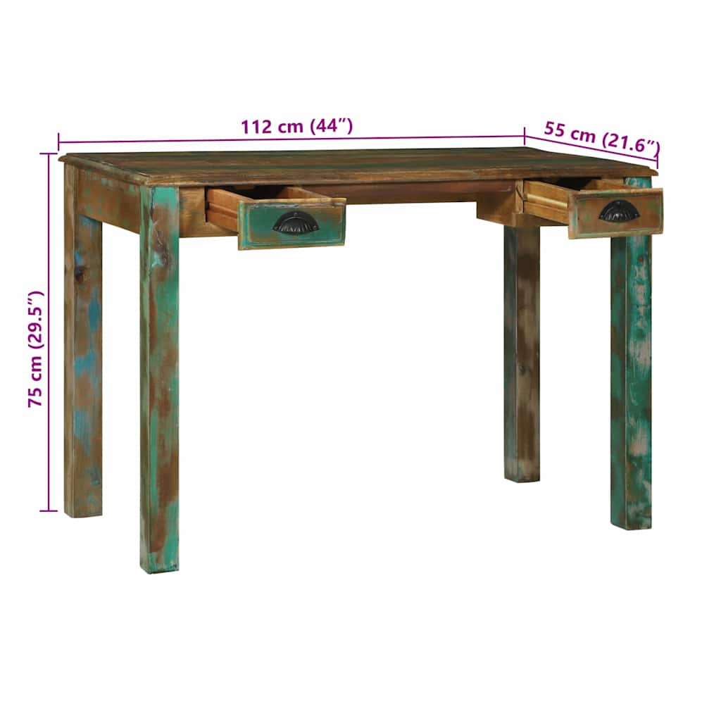 Radni stol Smeđa 112 x 55 x 76 cm Čvrsto drvo iz reciklaže