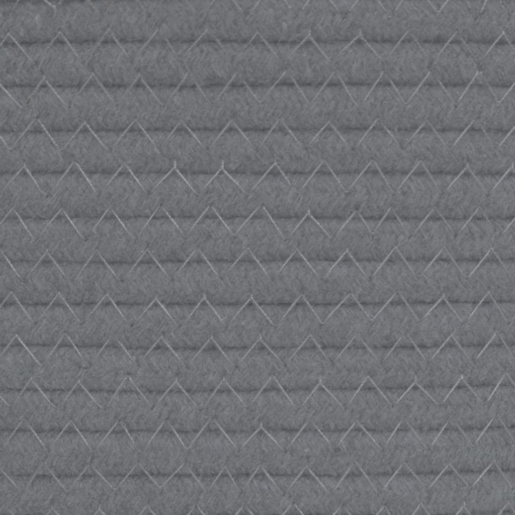 Košara za pohranu sivo-bijela Ø 40 x 25 cm pamučna