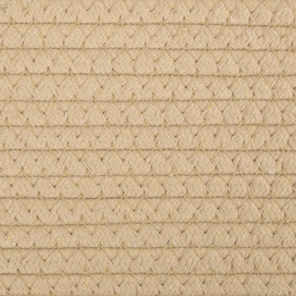 Košara za rublje bež-bijela Ø 55 x 36 cm pamučna