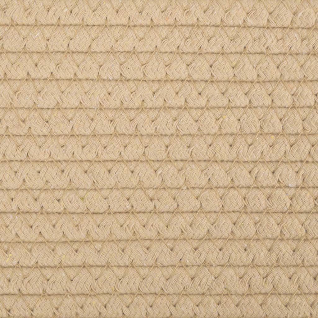 Košara za pohranu s poklopcem crna i bež Ø 37 x 50 cm pamučna