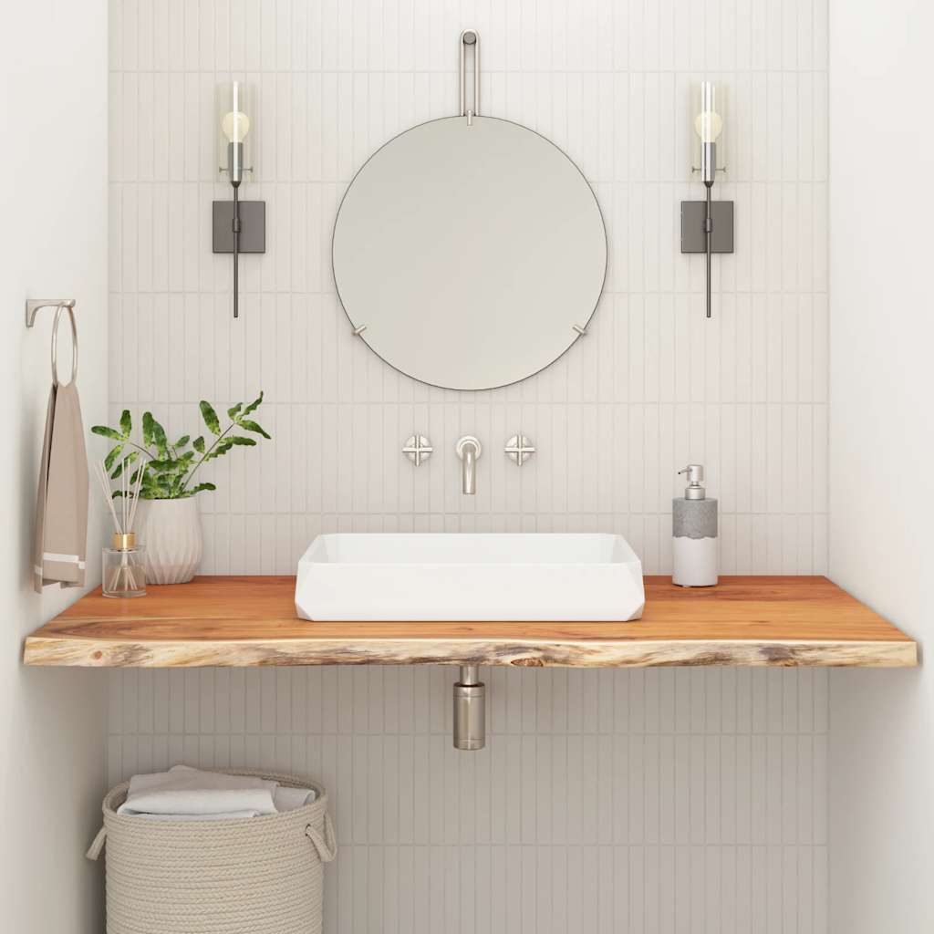 Kupaonska radna ploča 90x60x2,5 cm pravokutna od drva bagrema