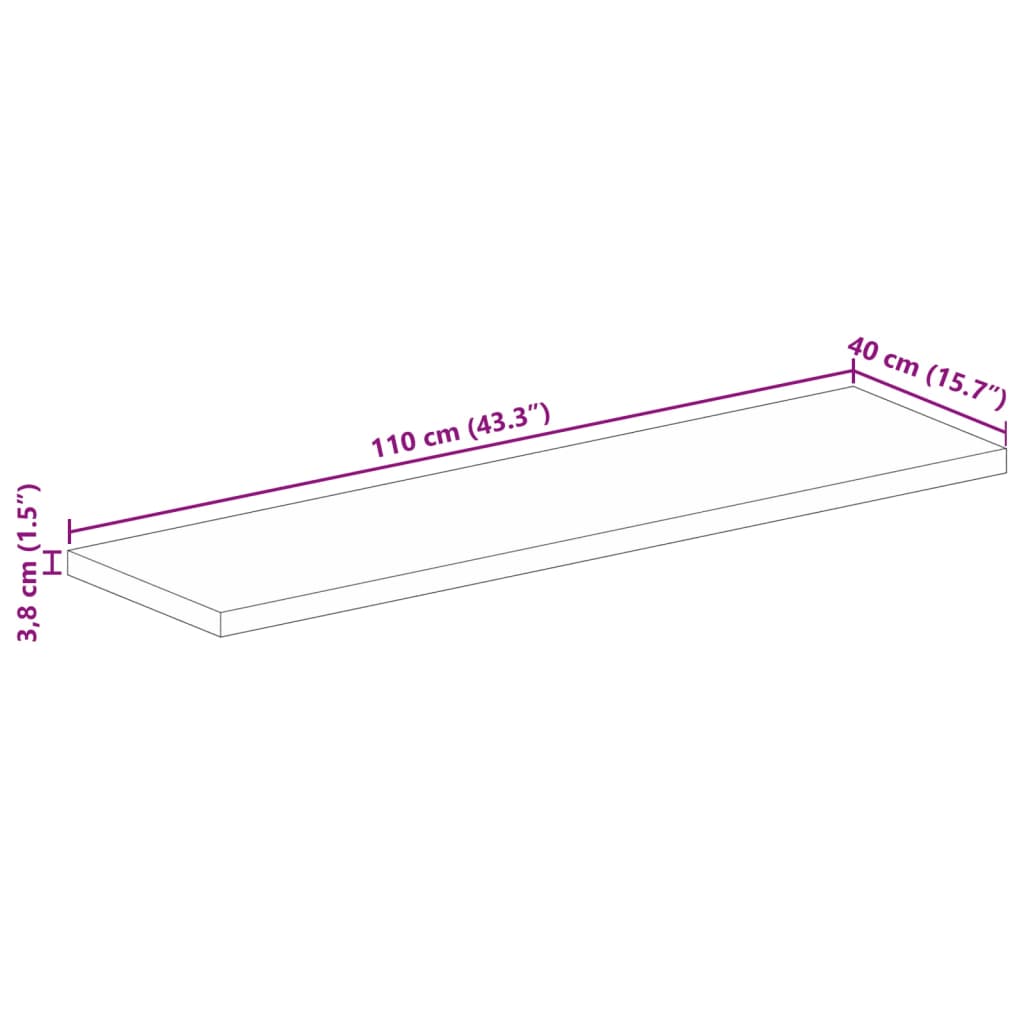 Ploča za stol 50x20x3,8 cm pravokutna masivno obnovljeno drvo