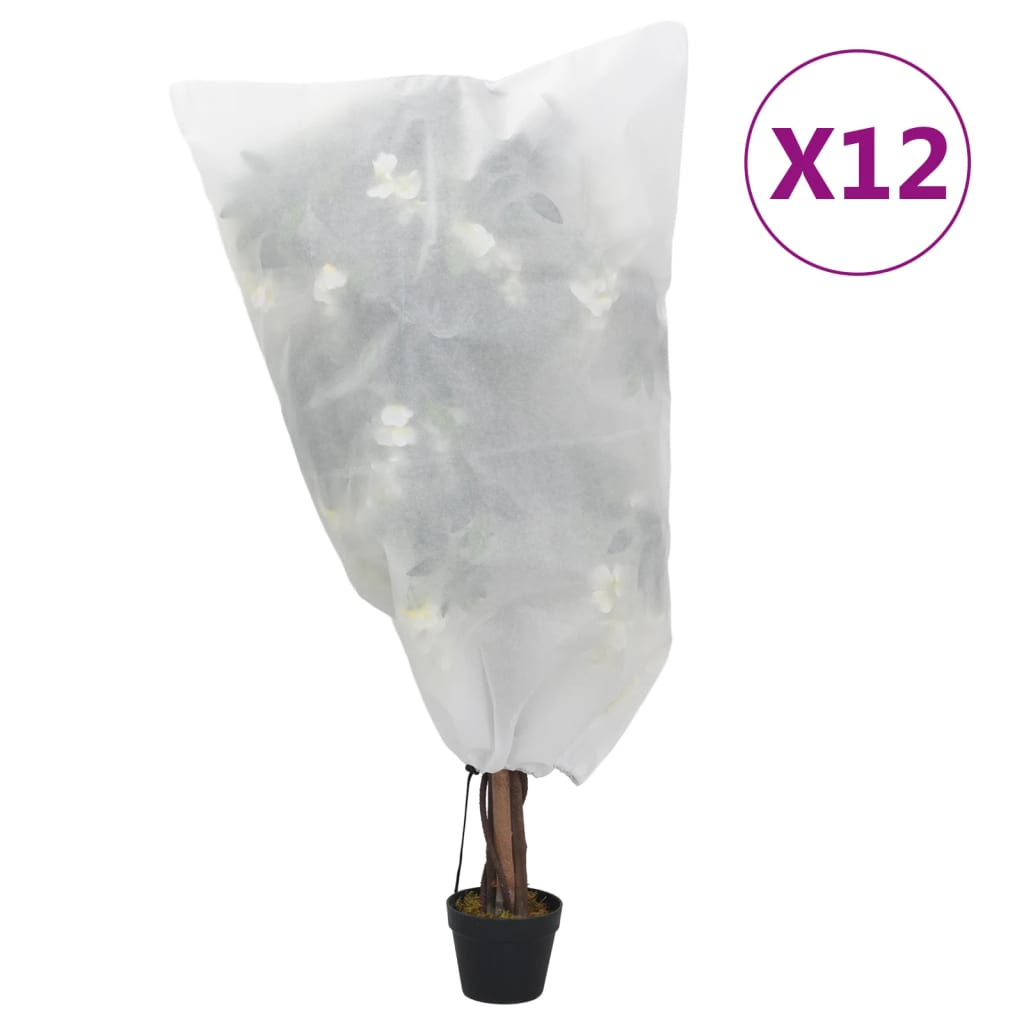 Navlake od flisa za biljke s vezicom 12 kom 70 g/m² 0,8 x 0,8 m