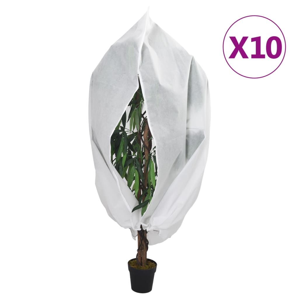 Navlake za biljke od flisa s patentom 10 kom 70 g/m² 3,14x2,5 m