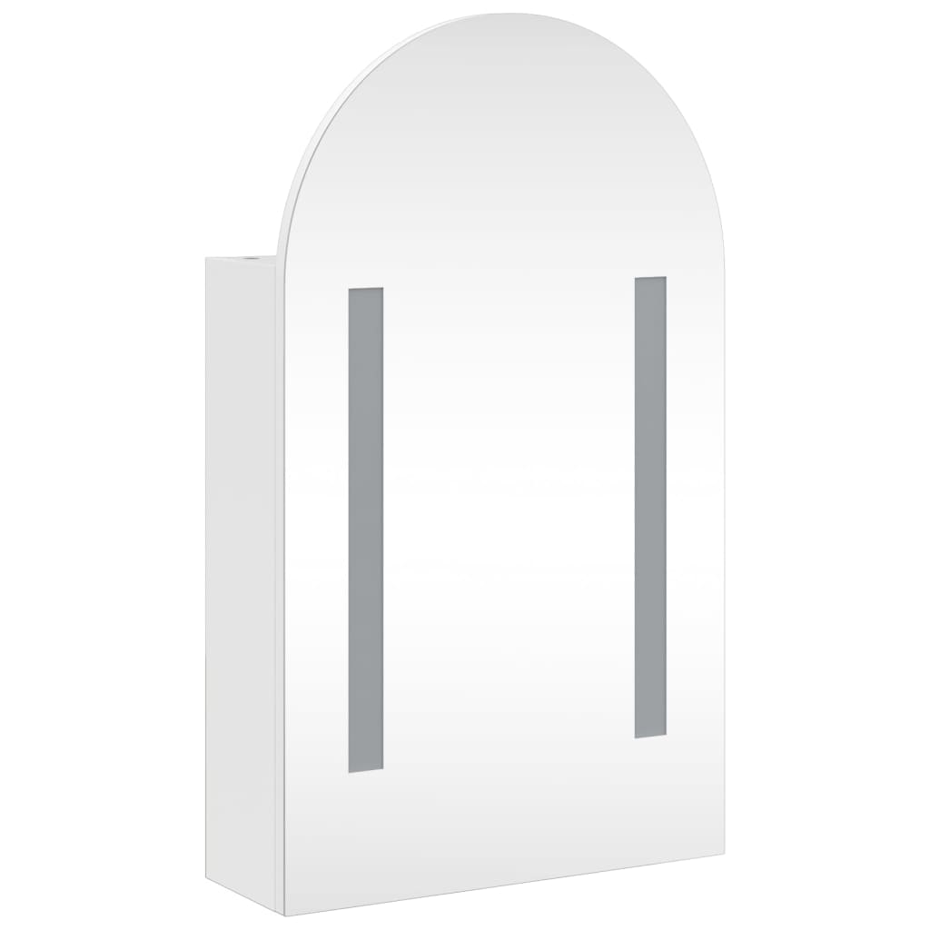 Kupaonski ormarić s ogledalom LED lučni bijeli 42 x 13 x 70 cm