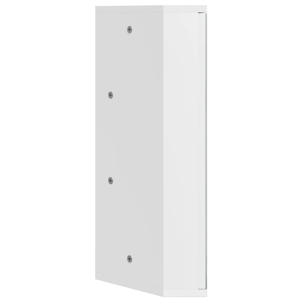 Kutni kupaonski ormarić s ogledalom bijeli 30 x 24 x 60 cm
