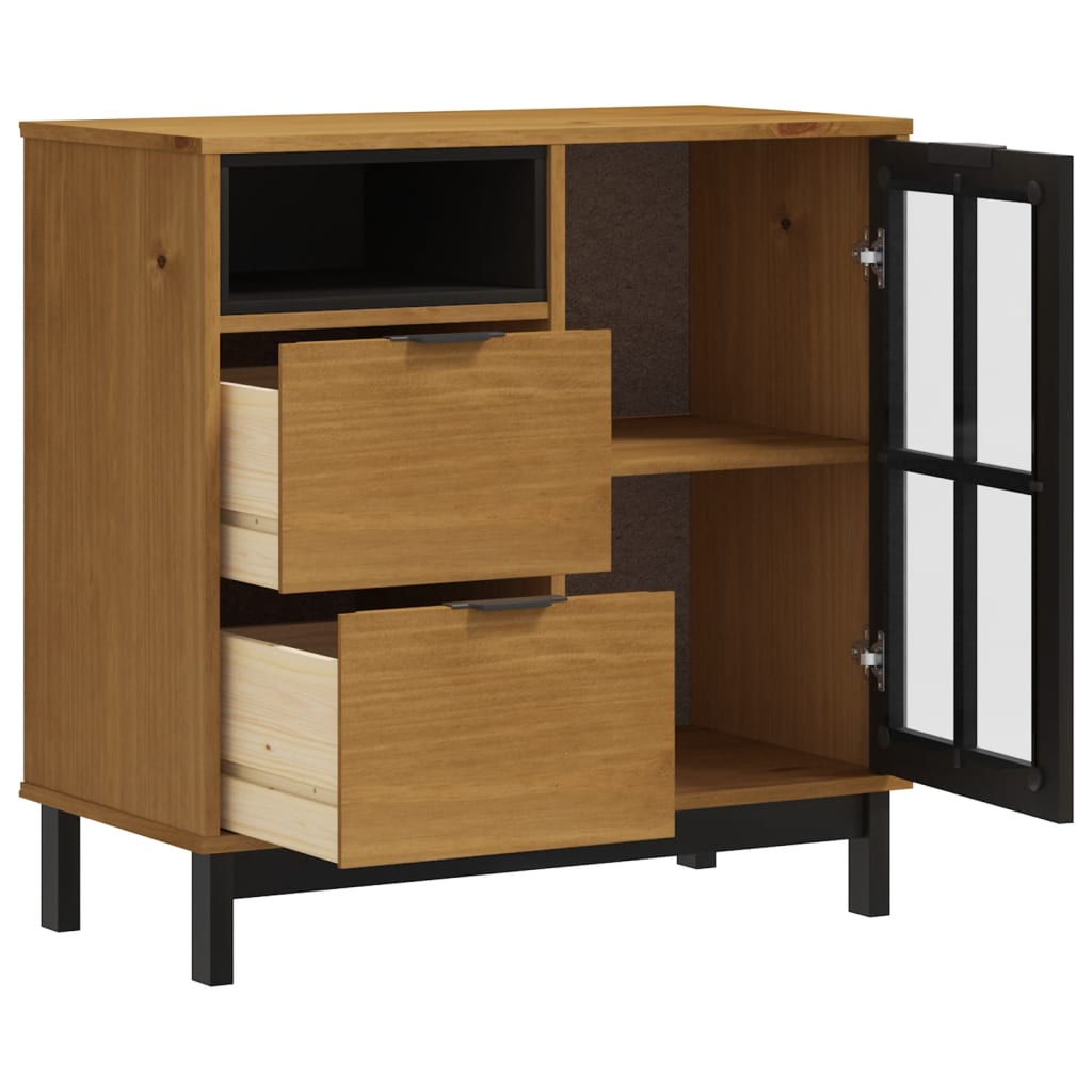 Komoda sa staklenim vratima FLAM 80x40x80 cm masivna borovina