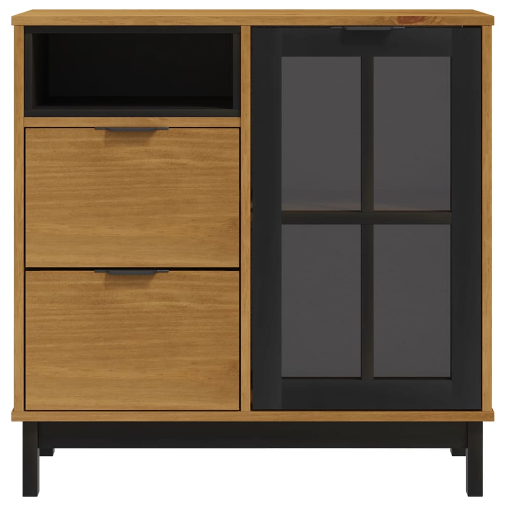 Komoda sa staklenim vratima FLAM 80x40x80 cm masivna borovina