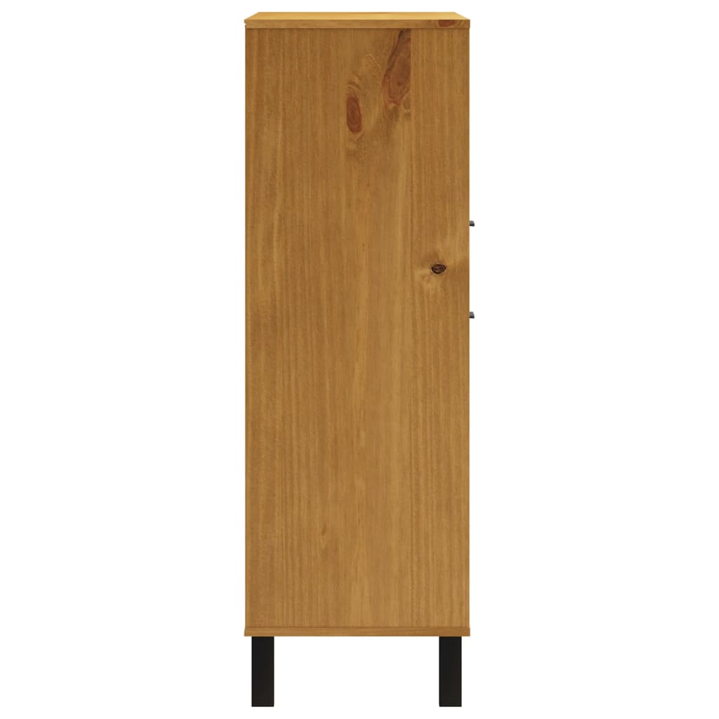 Visoka komoda sa staklenim vratima FLAM 92x40x122,5 cm borovina