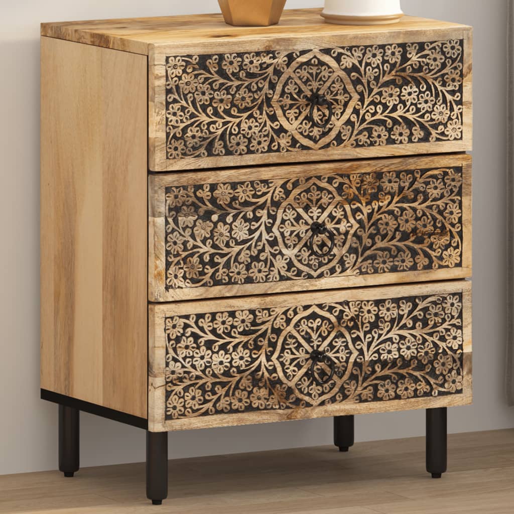 Noćni ormarić 50 x 33 x 60 cm od masivnog drva manga