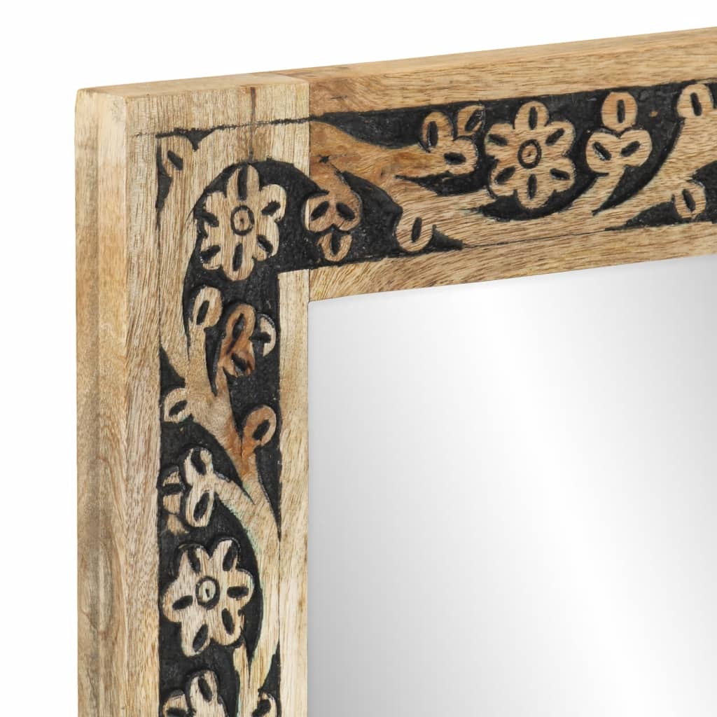 Kupaonsko ogledalo 50 x 70 x 2,5 cm masivno drvo manga i staklo