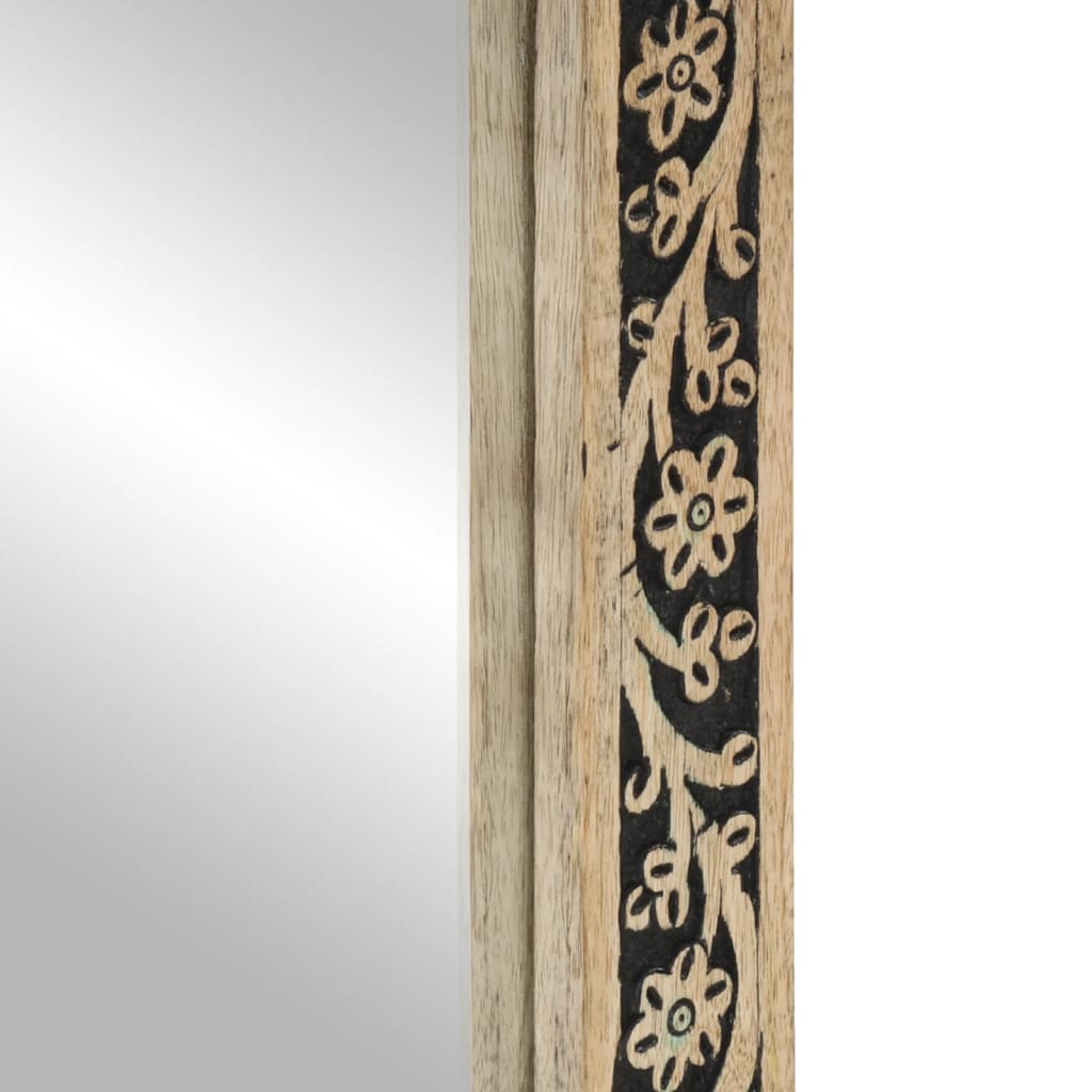 Kupaonsko ogledalo 50 x 70 x 2,5 cm masivno drvo manga i staklo