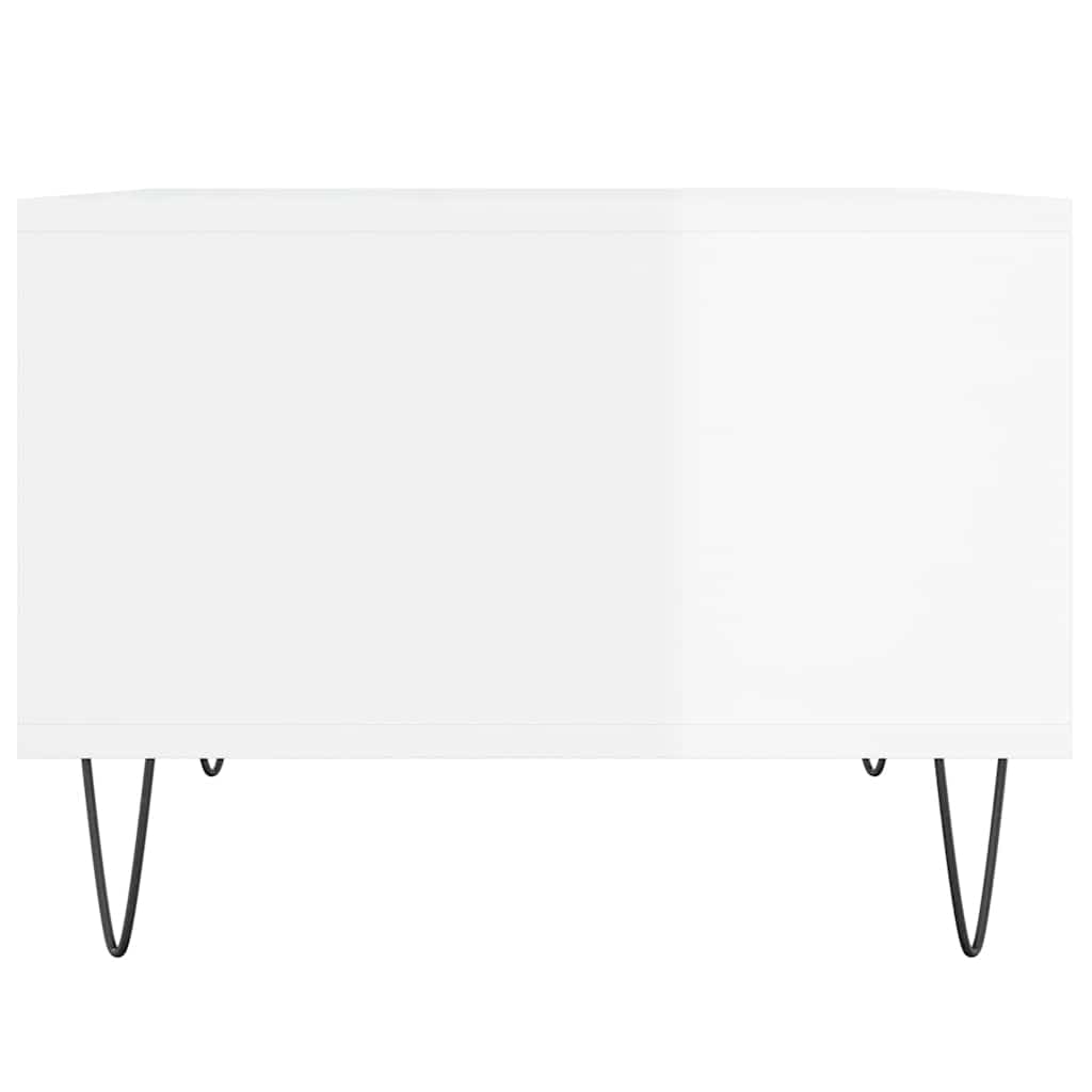Stolić za kavu sjajni bijeli 60x50x36,5 cm konstruirano drvo