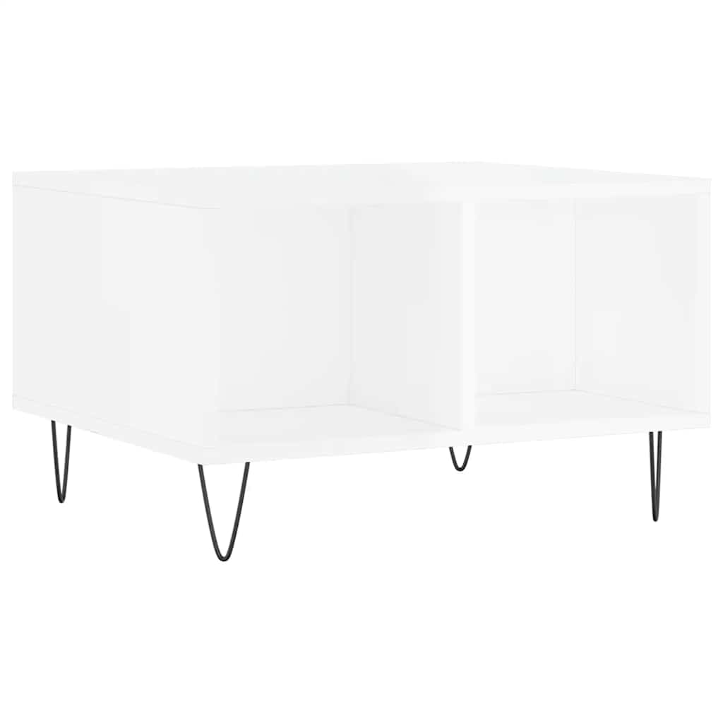 Stolić za kavu sjajni bijeli 60x50x36,5 cm konstruirano drvo