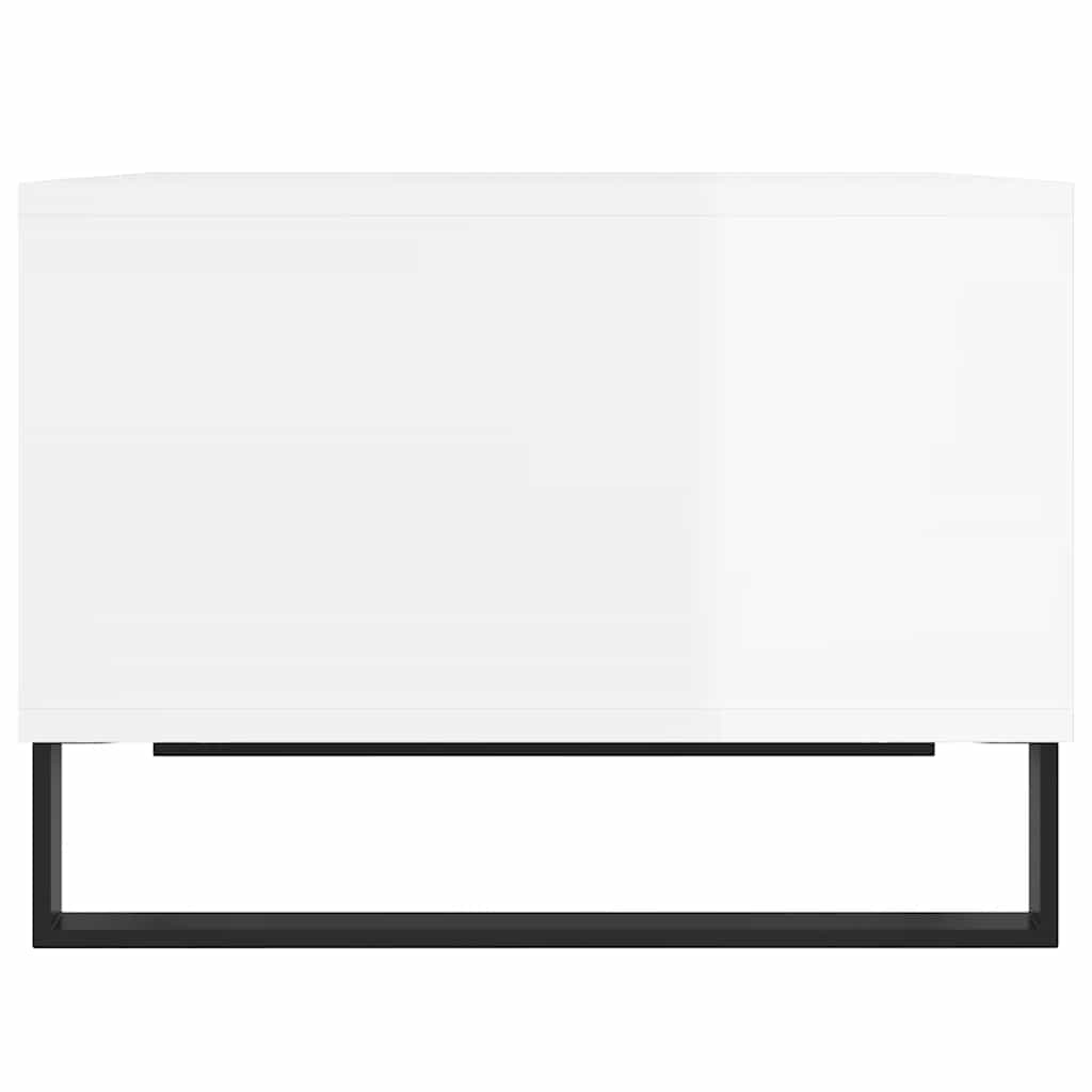 Stolić za kavu sjajni bijeli 60x50x36,5 cm konstruirano drvo