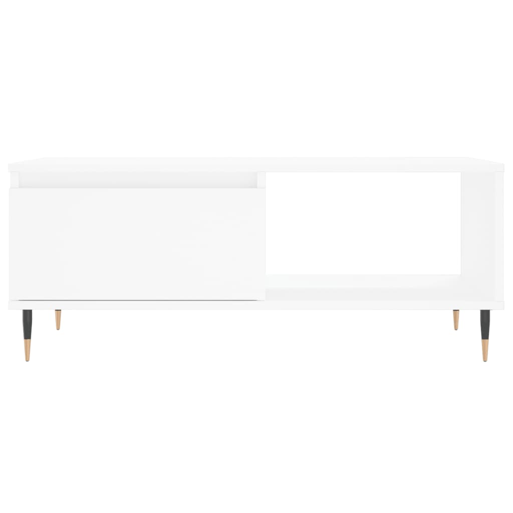 Stolić za kavu bijeli 90 x 50 x 36,5 cm od konstruiranog drva