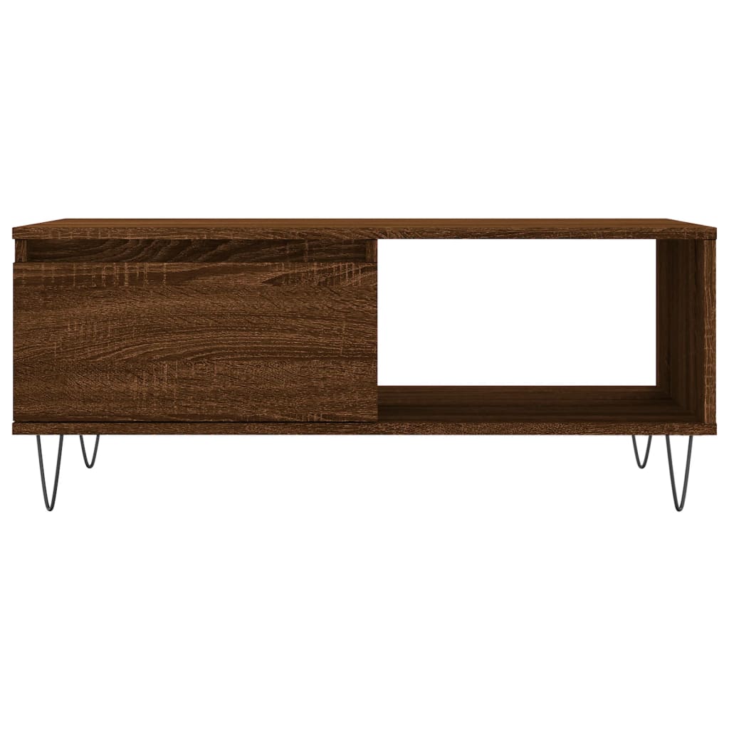 Stolić za kavu smeđa boja hrasta 90x50x36,5cm konstruirano drvo