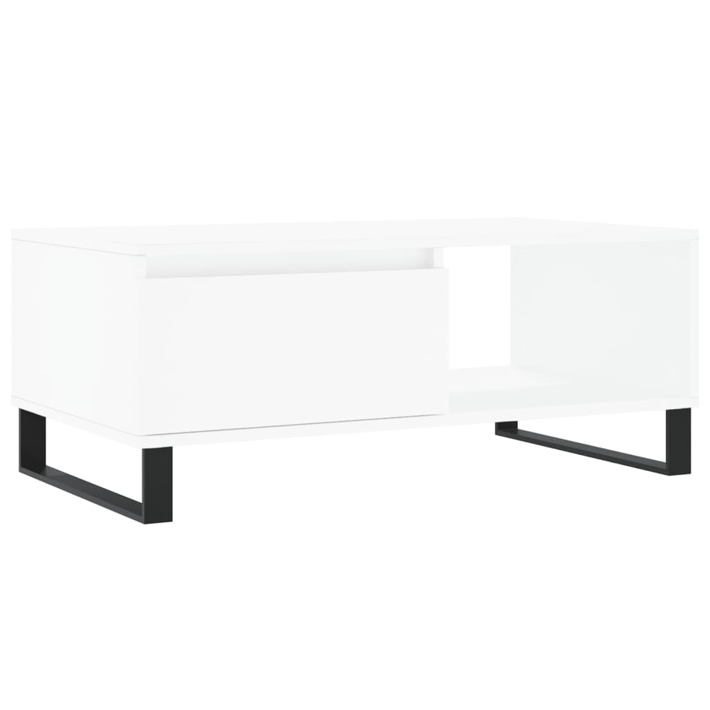 Stolić za kavu bijeli 90 x 50 x 36,5 cm od konstruiranog drva