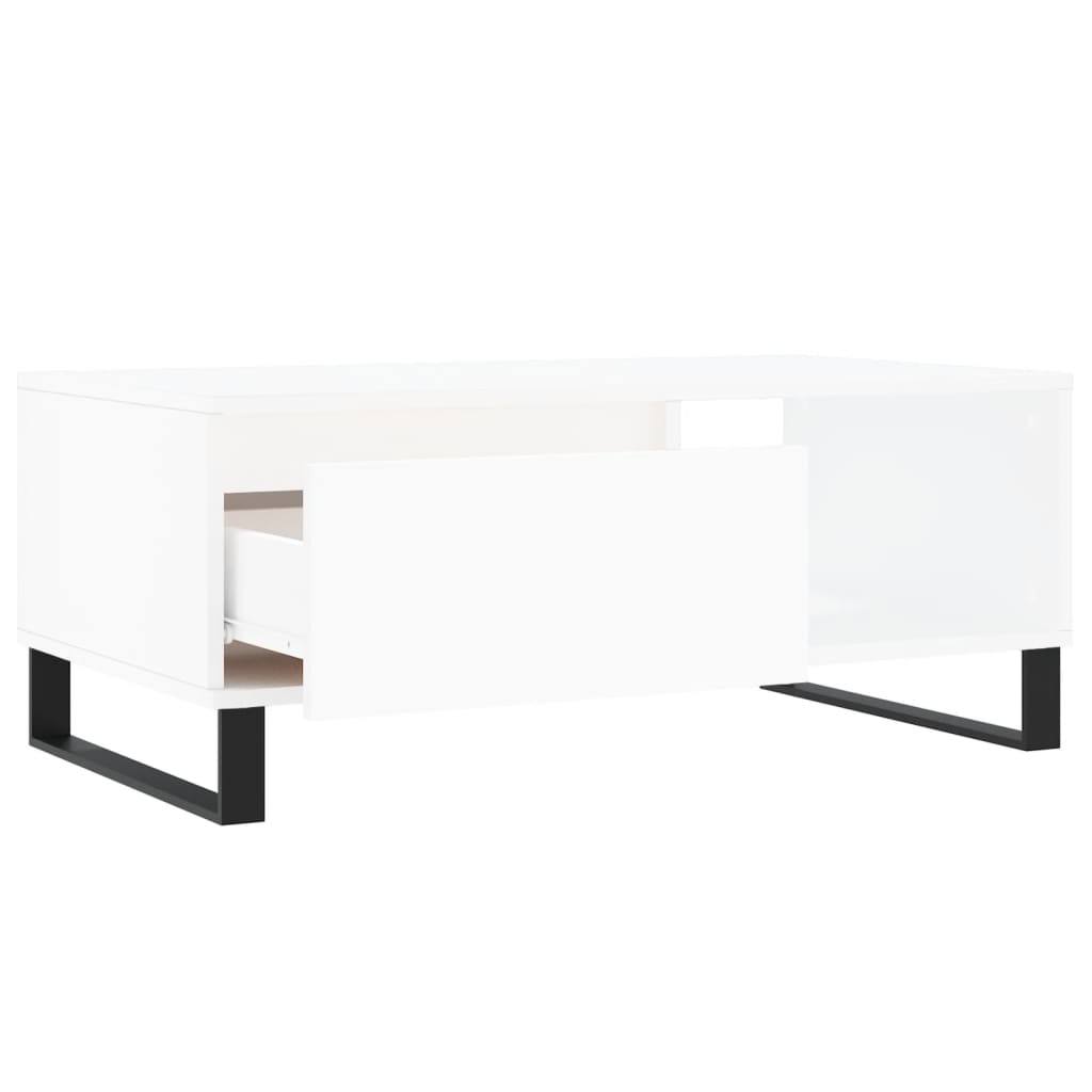 Stolić za kavu bijeli 90 x 50 x 36,5 cm od konstruiranog drva