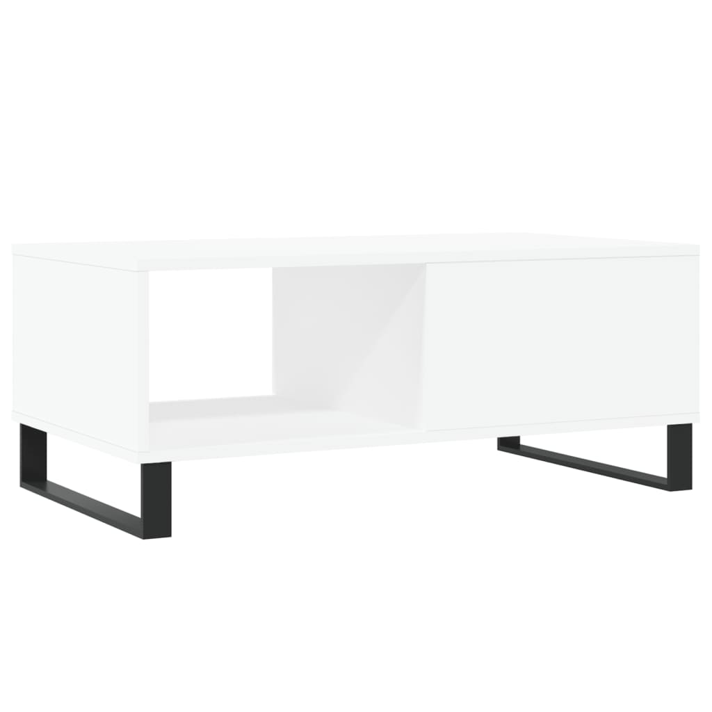 Stolić za kavu bijeli 90 x 50 x 36,5 cm od konstruiranog drva