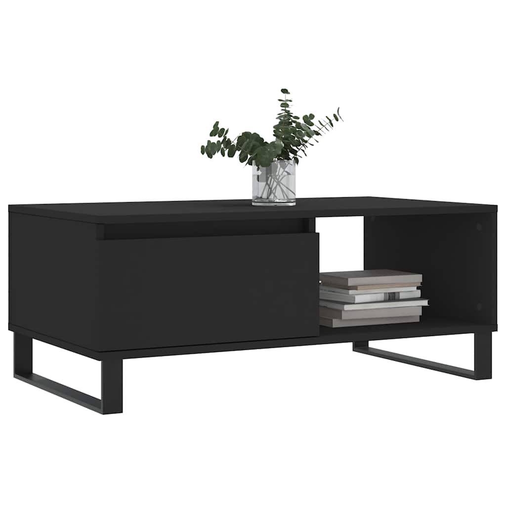 Stolić za kavu crni 90 x 50 x 36,5 cm od konstruiranog drva