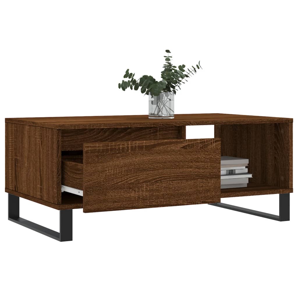 Stolić za kavu smeđa boja hrasta 90x50x36,5cm konstruirano drvo