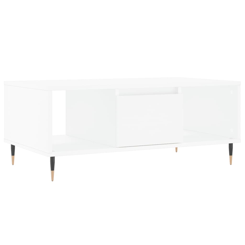 Stolić za kavu bijeli 90 x 50 x 36,5 cm od konstruiranog drva