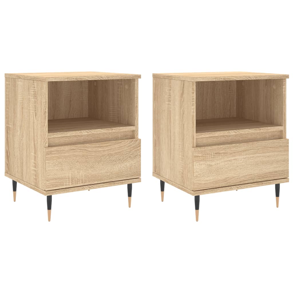 Noćni ormarići 2 kom boja hrasta 40x35x50 cm konstruirano drvo