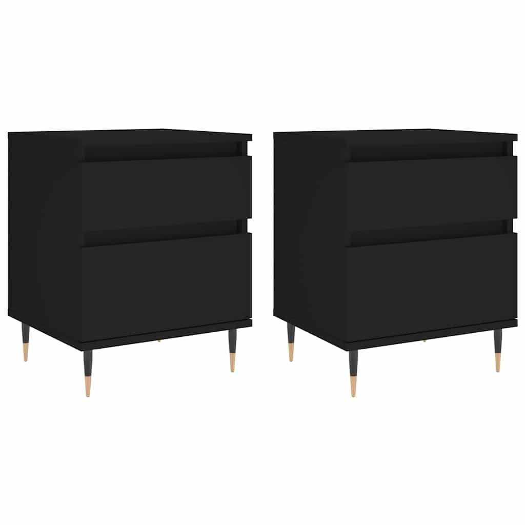 Noćni ormarići 2 kom crni 40x35x50 cm od konstruiranog drva
