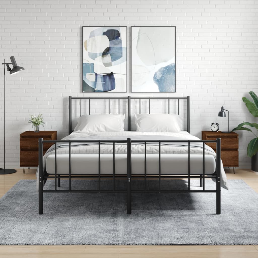 Noćni ormarići 2 kom boja hrasta 40x35x50 cm konstruirano drvo