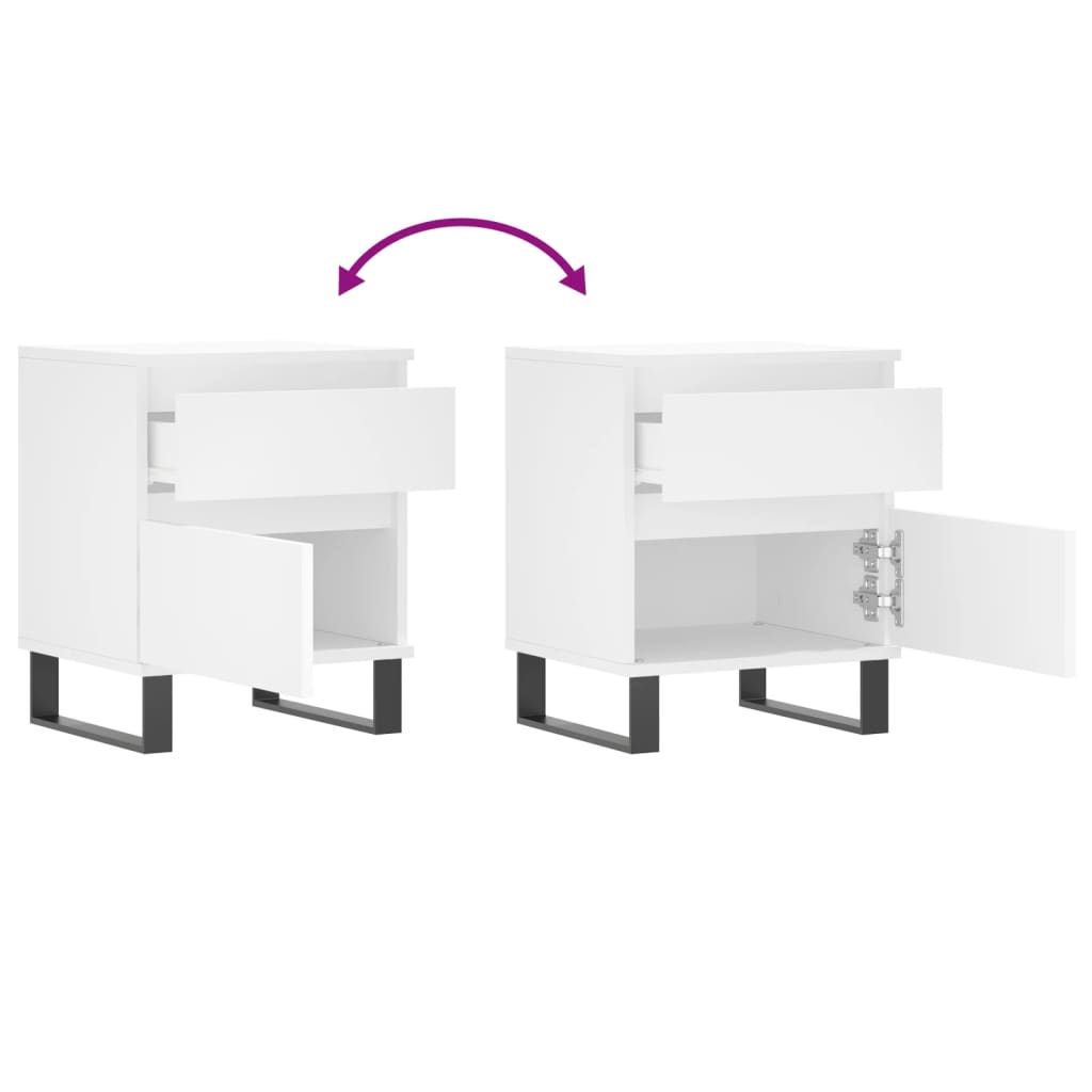 Noćni ormarići 2 kom bijeli 40 x 35 x 50 cm konstruirano drvo
