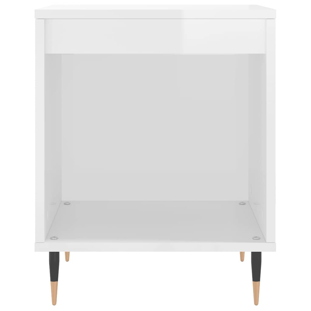 Noćni ormarići 2 kom sjajni bijeli 40x35x50cm konstruirano drvo