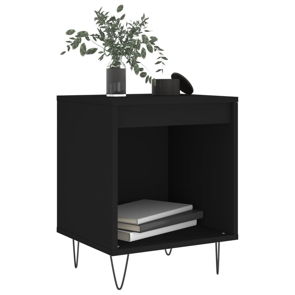 Noćni ormarići 2 kom crni 40x35x50 cm od konstruiranog drva