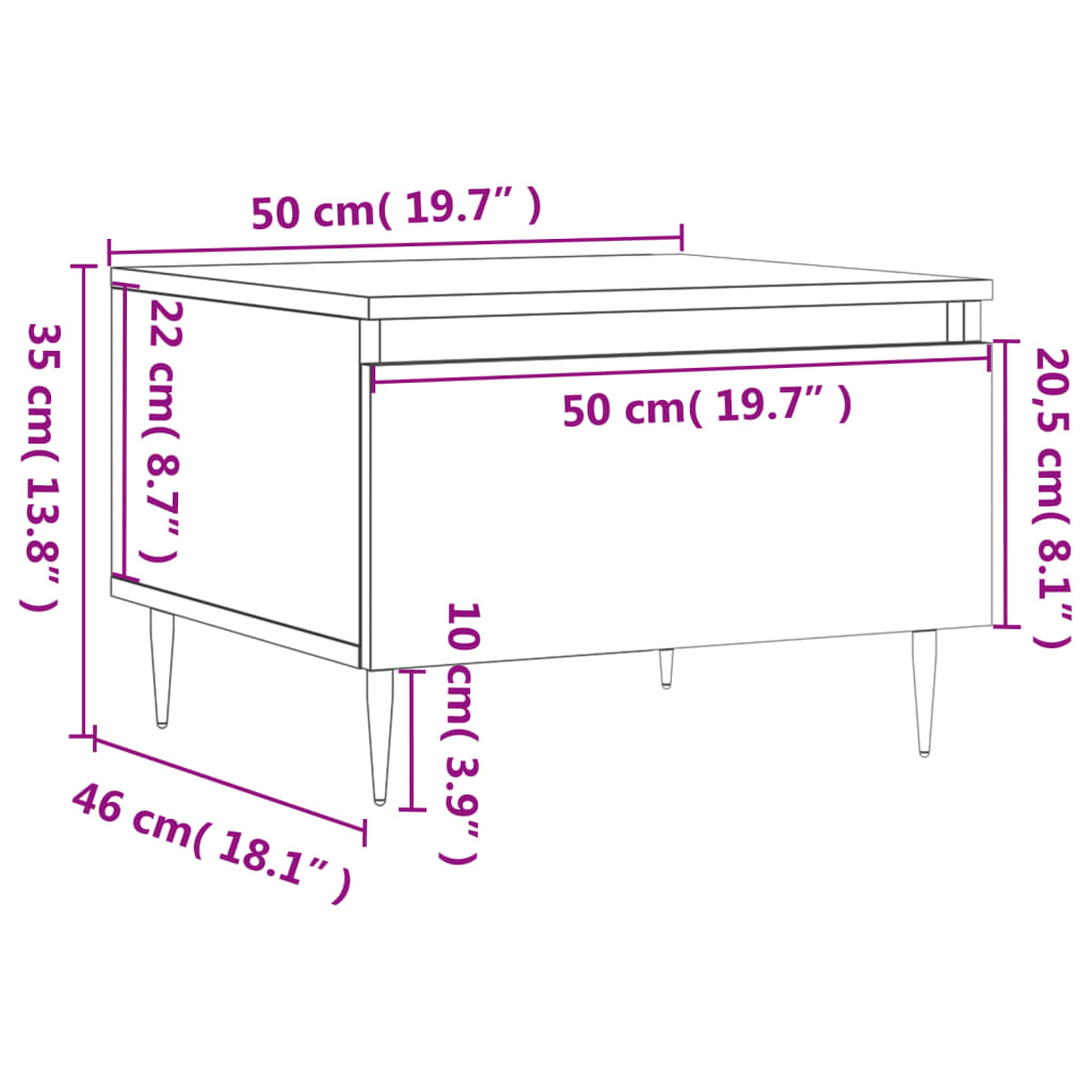 Stolići za kavu 2kom boja hrast 50x46x35cm od konstruirano drva