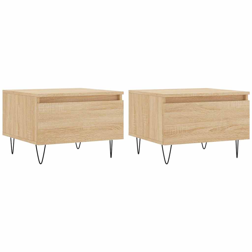 Stolići za kavu 2 kom boja hrasta 50x46x35 cm konstruirano drvo
