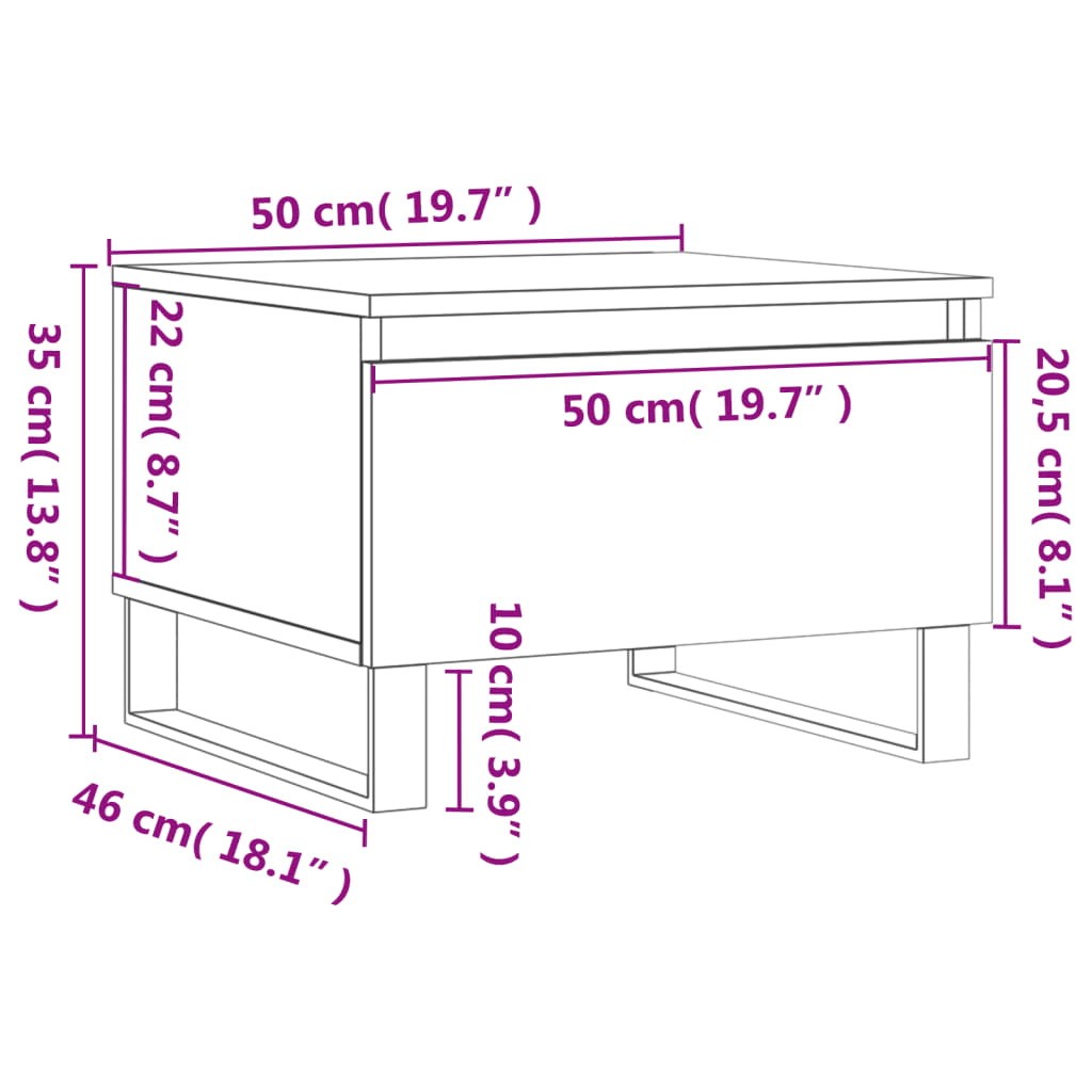 Stolići za kavu 2kom boja hrast 50x46x35cm od konstruirano drva