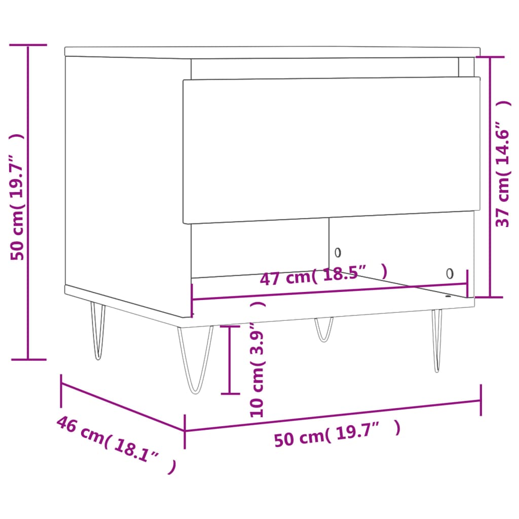 Stolići za kavu 2 kom bijeli 50x46x50 cm od konstruiranog drva