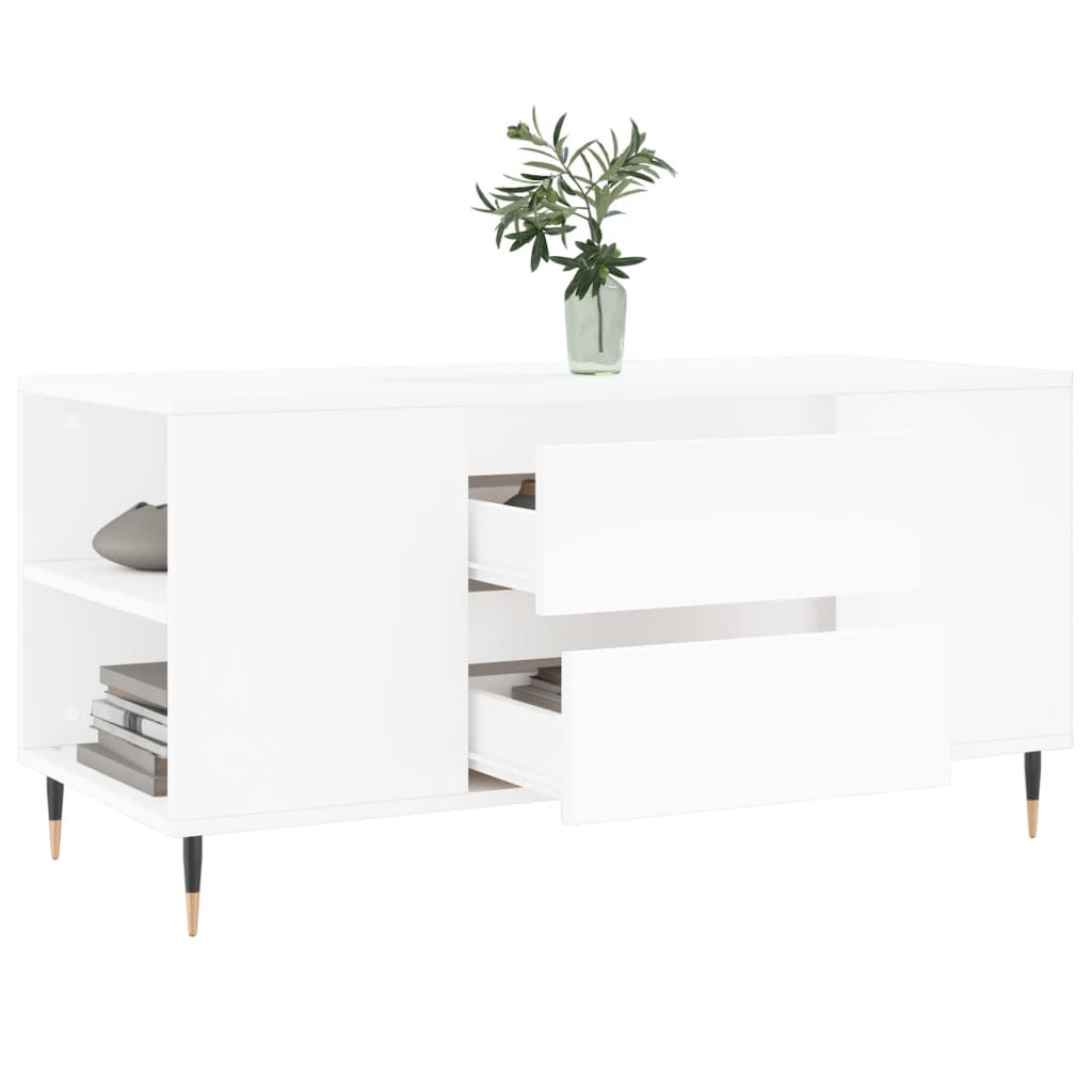 Stolić za kavu bijeli 102 x 44,5 x 50 cm od konstruiranog drva