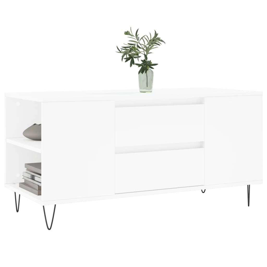 Stolić za kavu bijeli 102 x 44,5 x 50 cm od konstruiranog drva Bijela