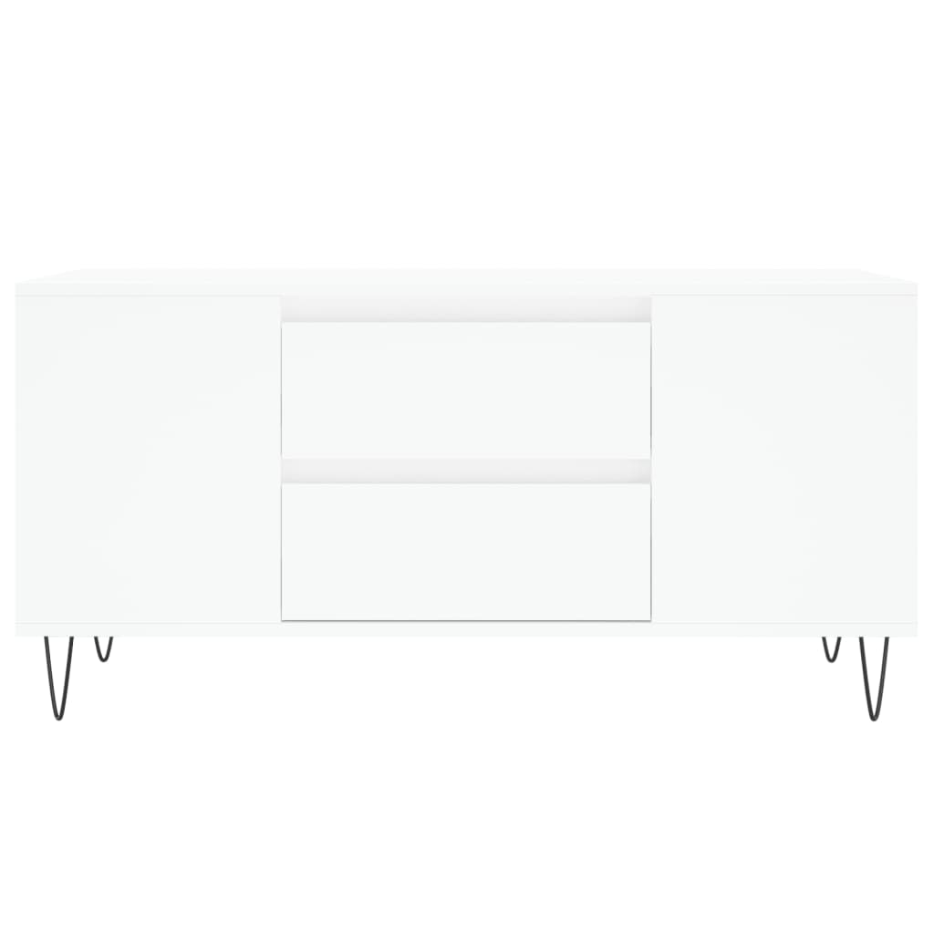 Stolić za kavu bijeli 102 x 44,5 x 50 cm od konstruiranog drva Bijela