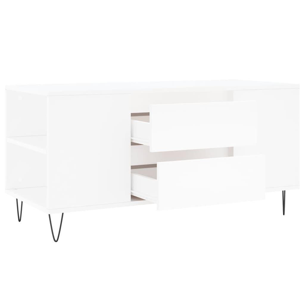Stolić za kavu bijeli 102 x 44,5 x 50 cm od konstruiranog drva Bijela
