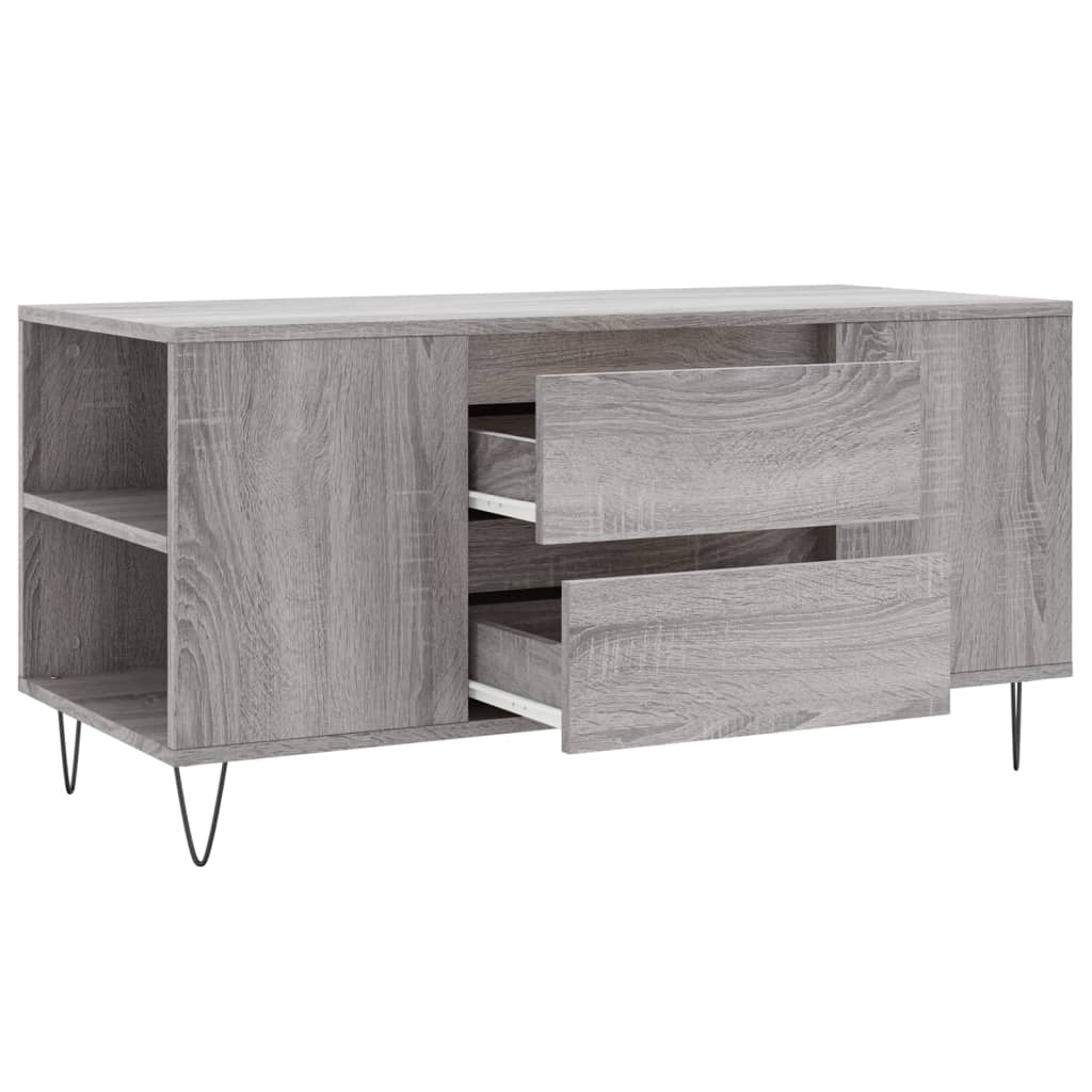 Stolić za kavu boja hrasta 102x44,5x50 cm od konstruiranog drva Siva