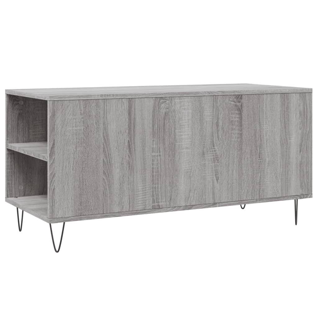 Stolić za kavu boja hrasta 102x44,5x50 cm od konstruiranog drva Siva