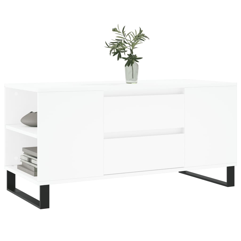 Stolić za kavu bijeli 102 x 44,5 x 50 cm od konstruiranog drva