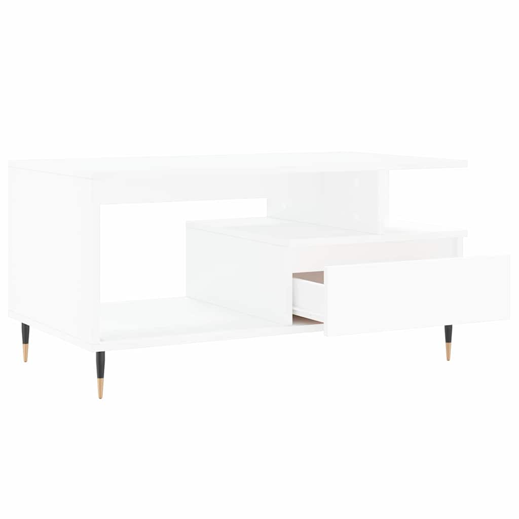 Stolić za kavu bijeli 90 x 49 x 45 cm od konstruiranog drva