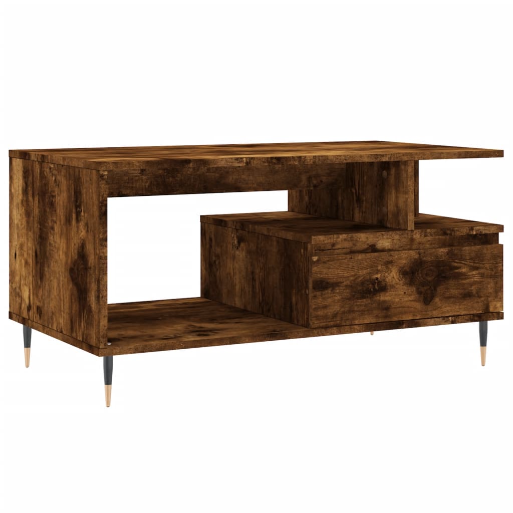 Stolić za kavu boja hrasta 90x49x45 cm konstruirano drvo Smeđa