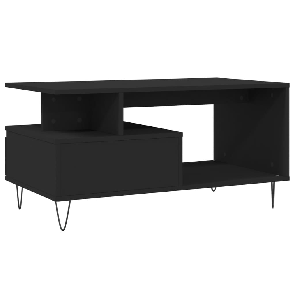 Stolić za kavu crni 90 x 49 x 45 cm od konstruiranog drva